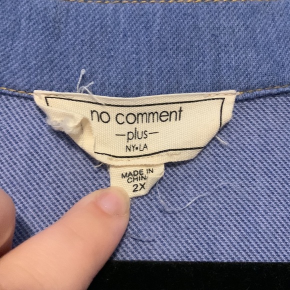 No comment Jean floral button up knee synch dress half sleeve with collar - Picture 5 of 8